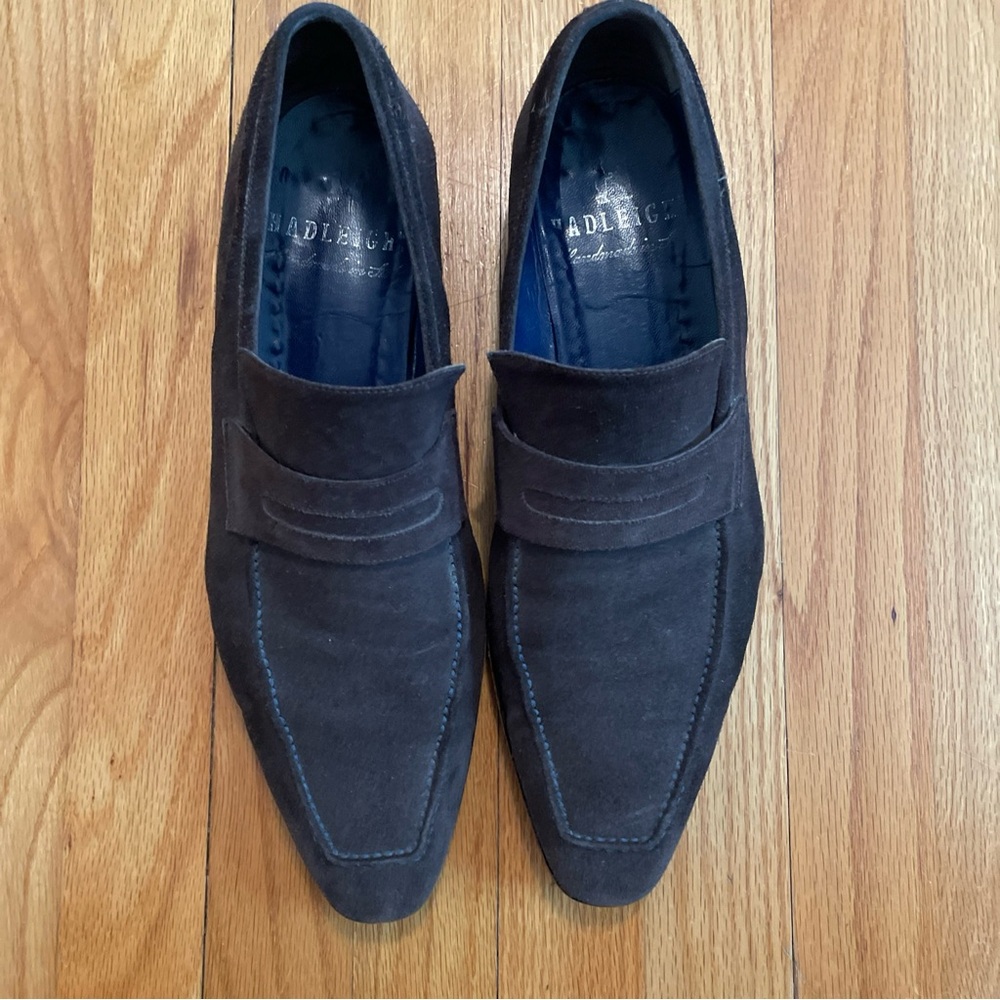 Hadleigh’s Men’s Suede Loafer Size 46 EU Made in Italy with Vibram Sole